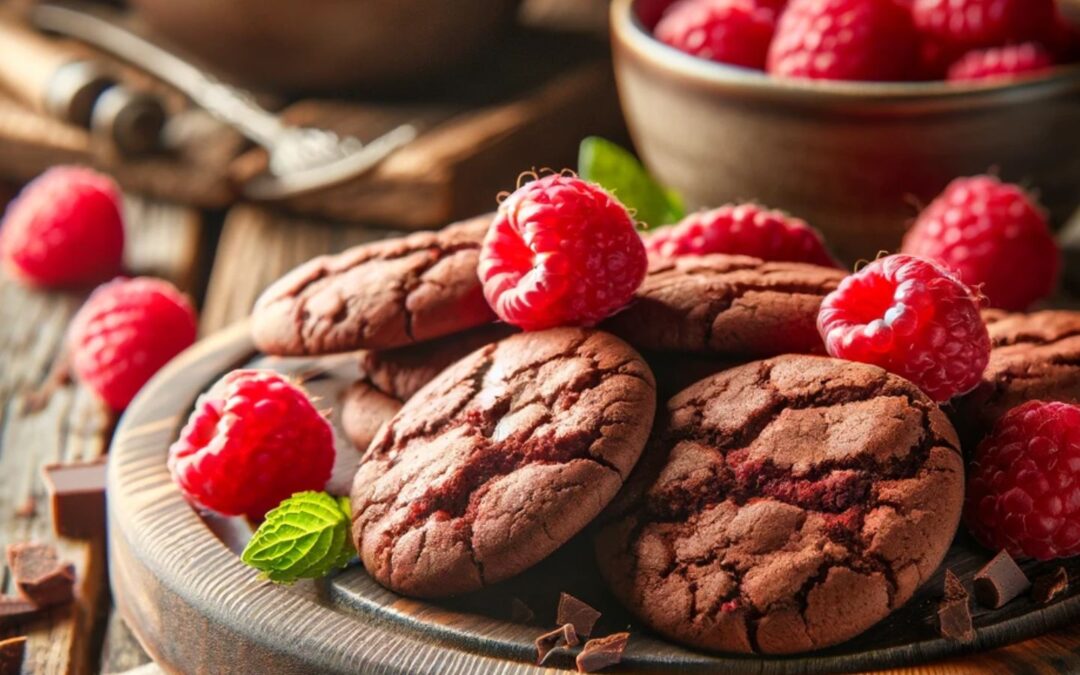 Najlepsze ciasteczka z kakao i malinami – przepis
